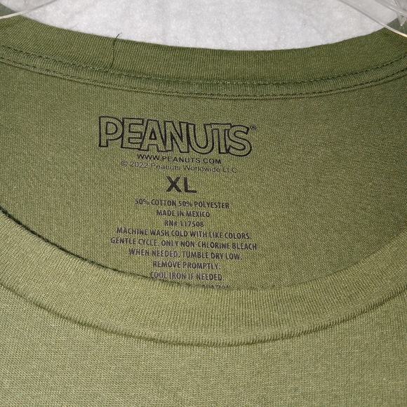 Peanuts Men's Graphic T-Shirt size XL Green - Picture 2 of 6